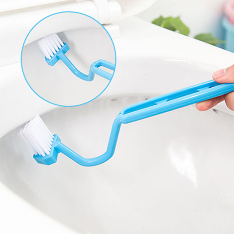 Toilet Cleaning Brush Bathroom Cleaning Accessories  Portable Toilet Brush Corner Brush 1Pcs  Bending Handle  Scrubber Curved ► Photo 1/6