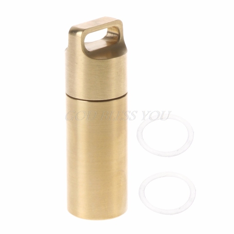 EDC Brass Waterproof Capsule Container Seal Bottle Box First Aid Pill Tank Case Drop Shipping ► Photo 1/6
