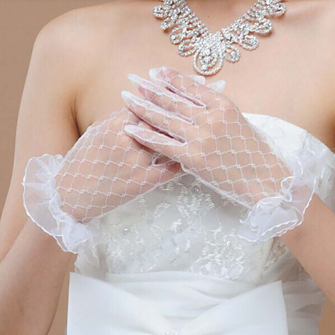 Black Red White Ivory Short Lace  Gloves women  Party Lace Gloves ► Photo 1/6