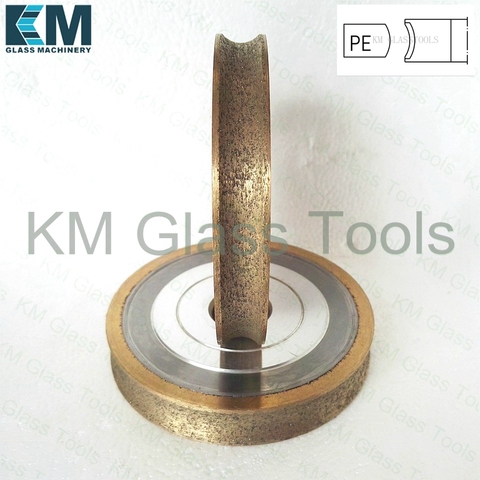 Free Shipping!KM 100x22xPE3/4/5/6/8/10/12/15/19mm Pencil edge Peripheral Daimond wheels,For Glass grinding machine. ► Photo 1/5
