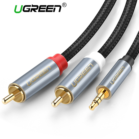 Ugreen Jack 3.5mm to 6.35mm Adapter Audio Cable for Mixer Amplifier Speaker Gold Plated 6.5mm 3.5 Jack Male Splitter Audio Cable ► Photo 1/6