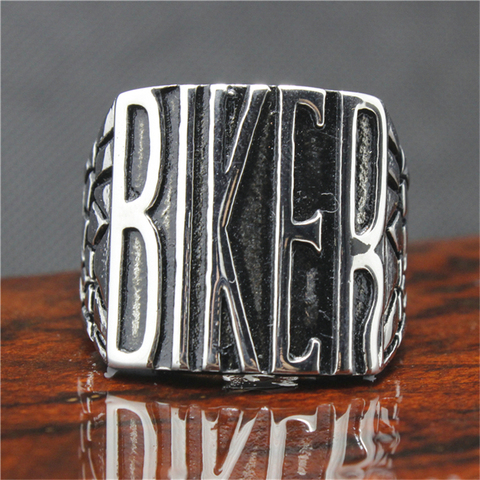 316L Stainless Steel BIKER Ring Mens Motorcycle Biker Band Party Mens Ring ► Photo 1/4