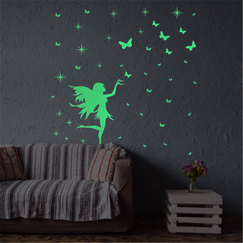 Beautiful Girl Glow In The Dark Butterfly Wall Sticker For Kids Room Home Decor Luminous Fluorescent Bedroom Ceiling Home Decor Price History Review Aliexpress Seller Shop Store Alitools Io