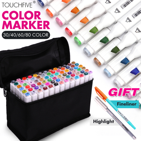 Touchfive 30/40/60/80/168 Colors Markers Manga Sketching Markers