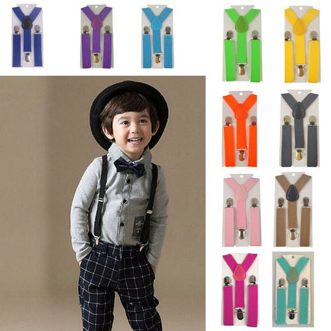 Soild Color Children Belt  Baby Boys Girls Suspenders Clip-on Y-Back Braces Elastic Kids Adjustable suspenders suspenders ► Photo 1/6