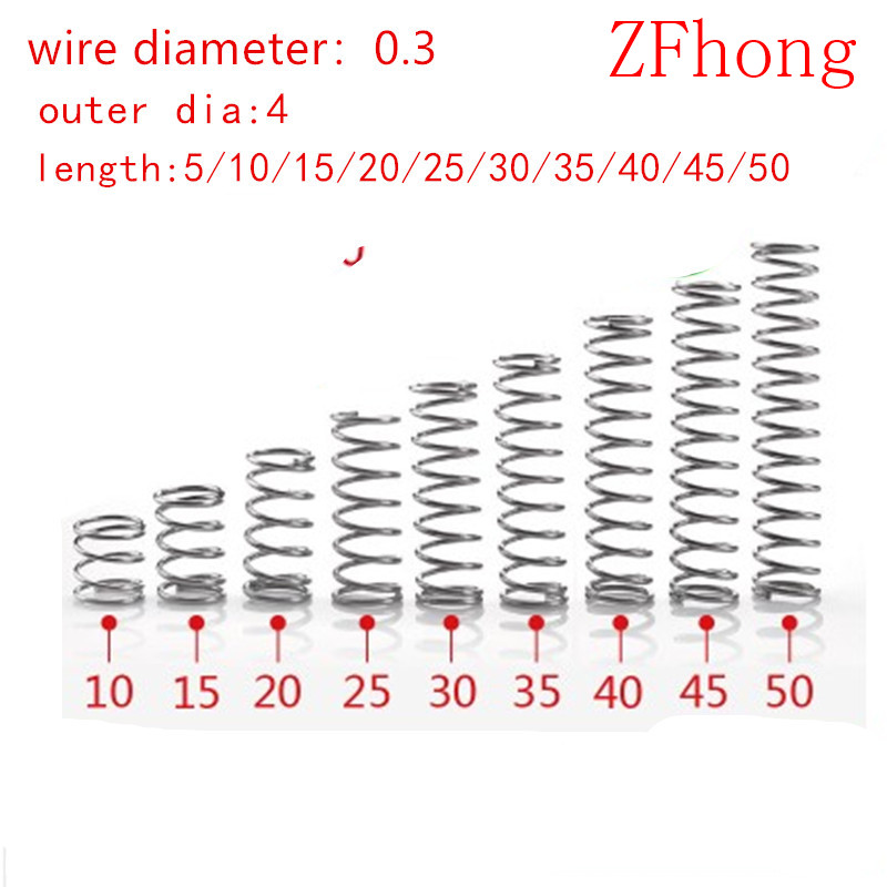 Steel compression Coil Coiled Spring OD 6mm x 10mm wire width 0.8mm 