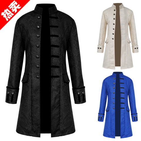 Men Victoria Edwardian Steampunk Trench Coat Frock Outwear Vintage Prince Overcoat Medieval Renaissance Jacket Cosplay Costume ► Photo 1/4