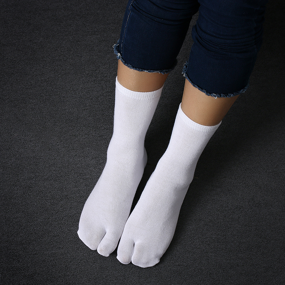 3 Pairs Two-toed Tabi Socks Finger Toe Socks Men Women Clogs Cosplay Slippery 