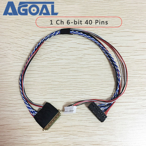 Universal 40pin single 6 LVDS cable 300mm LP140WH1 screen cable 0.5mm Pin Pitch for LCD ► Photo 1/5