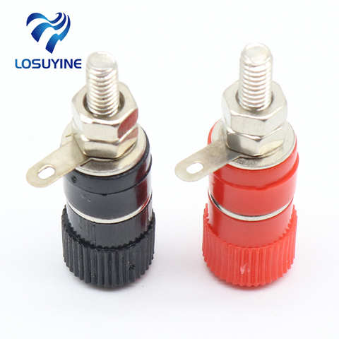 High Quality 1 pair (RED + BLACK) Amplifier Terminal Binding Post Banana Plug Jack Panel mount connector ► Photo 1/1