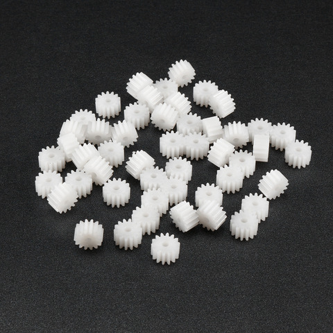 Uxcell 50Pcs Plastic Shaft Gear 2mm Hole Diameter with 8/14 Teeth 082/142A 5x5/4.5x8mm Toy Accessories for DIY Car Robot Motor ► Photo 1/6