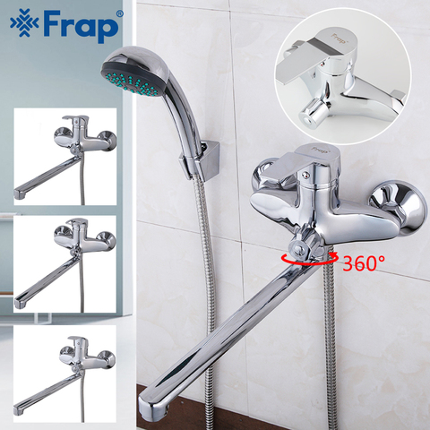 FRAP Shower System 1 set bathroom bathtub faucet shower head set bath mixer shower brass waterfall faucet 300mm length outlet ► Photo 1/6