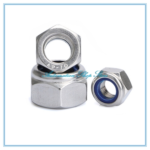 10Pcs M2 M2.5 M3 M4 M5 M6 M8 304 Stainless Steel Nylon Self-locking Hex Nuts Locknut Slip Lock Nut ► Photo 1/3