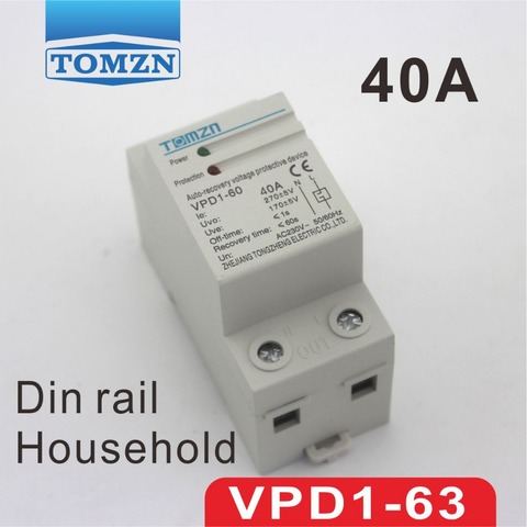 40A 230V Household Din rail automatic recovery reconnect over voltage and under voltage  protective device protector ► Photo 1/4