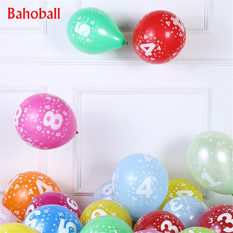 10pcs 12inch Latex Balloons Air Balloons 0-9 Number Balloons Birthday Decoration Kids Boy Girl Party Ballon Number - Price history & Review | AliExpress Seller - Bahoball Store | Alitools.io