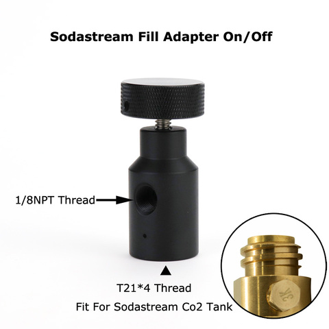 New Soda Stream CO2 Tank Cylinder Charger Hose Fill Station On/Off ASA Adapter For Quick Refill With Large Knob One Hole(BLACK) ► Photo 1/5