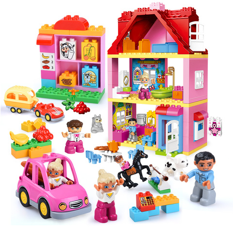 GOROCK Friends Pink City Girl Princess Figure Family House Colourful Kids Building Block Educational Baby Toys Gifts ► Photo 1/1