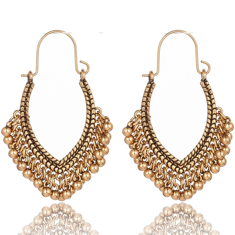 Ethnic geometric golden silver color indian earrings jewelry vintage dangle statement earrings for women bohemian earings gifts ► Photo 1/6