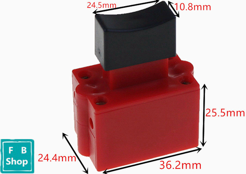1PCS FA2-10/2B 10A 250V 5E4 Black+Red Self rest Power Tool Electric Drill Speed Control Trigger Button Switch ► Photo 1/3