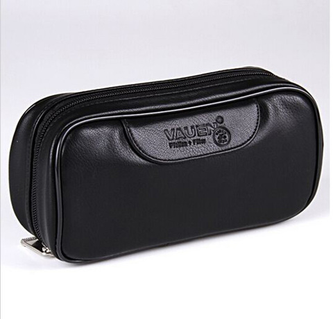 Vauen Soft PU Leather Bag Clutch for 2 Pipes Portable Weed Tobacco Smoking Pipe Case/Pouch Smoking Tools Accessories 2 Colors B1 ► Photo 1/6