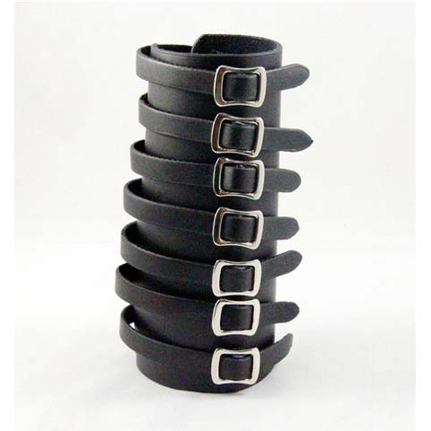 Leather Casual Wide Wristband Simple Metal Punk Style Leather Brecelet Unisex ► Photo 1/6