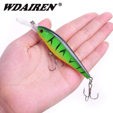 WDAIREN Flaoting Minnow Fishing Lures 11cm 10g Deep Diving Wobbler Bass Pike Artificial Hard Bait With Treble Hooks Pesca Tackle ► Photo 1/6