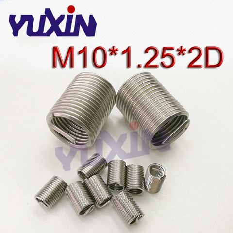 50pcs M10*1.25*2D Wire Thread Insert A2 Stainless Steel Wire Screw Sleeve M10 Screw Bushing Helicoil Wire Thread Repair Inserts ► Photo 1/5