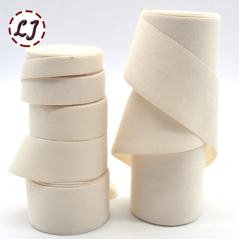 New high quality natural color plain 100% cotton ribbon webbing herring bonebinding tape lace trimming packing accessories DIY ► Photo 1/3
