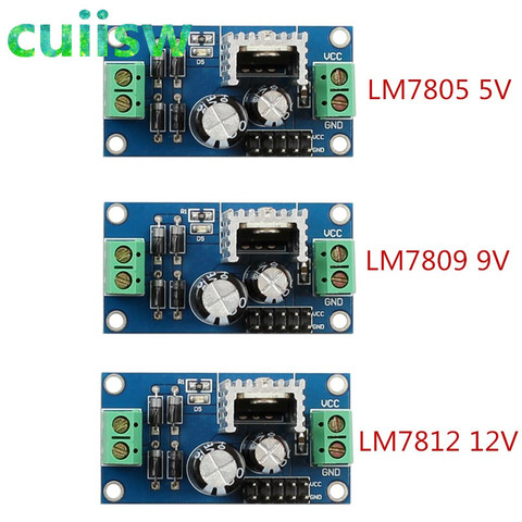 LM7805 LM7809 LM7812 DC/AC Three Terminal Voltage Regulator Power Supply Module 5V 9V 12V Output Max 1.2A ► Photo 1/6