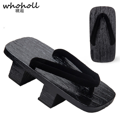 WHOHOLL Naruto JIRAIYA Cosplay Japanese Kimono Geta Clogs Man Women Unisex Sandals Wooden ShoesTwo-toothed High Cos Couple Shoes ► Photo 1/6