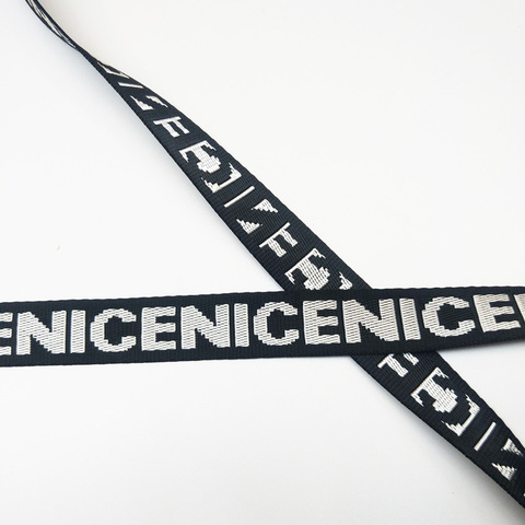 1M 25mm Printed English Reflective letter grosgrain ribbon webbing belt garment bag headwear hat letter tape DIY Sewing Accessor ► Photo 1/6