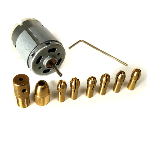 Mini DC 12V Electric Hand Drill Motor PCB Press Drilling Bits  Set 0.5-3mm Twist Bits 3.17mm Shaft width  Power Tools ► Photo 1/6