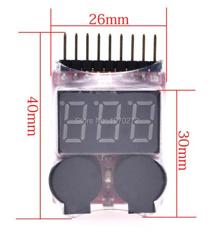 Newest 1-8S Lipo/Li-ion/Fe Battery Voltage 2IN1 Tester Low Voltage Buzzer Alarm Hot Selling ► Photo 1/3