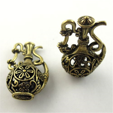 6pcs/lot  Wholesale Antique style bronze look floral 3D hollow wine pot Necklace Pendant Jewelry charm pendants Punk Gifts 08832 ► Photo 1/2