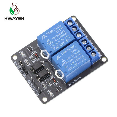 1PCS/LOT New 5V 2 Channel Relay Module Shield for Arduino ARM PIC AVR DSP Electronic 10A ► Photo 1/4