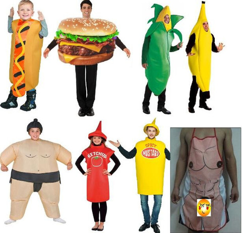 2022 Funny Hamburger Fruits Costume Carnival Party Role Play Halloween Cosplay Cute Stale Banana Costumes Adult Cake Jumpsuit ► Photo 1/1