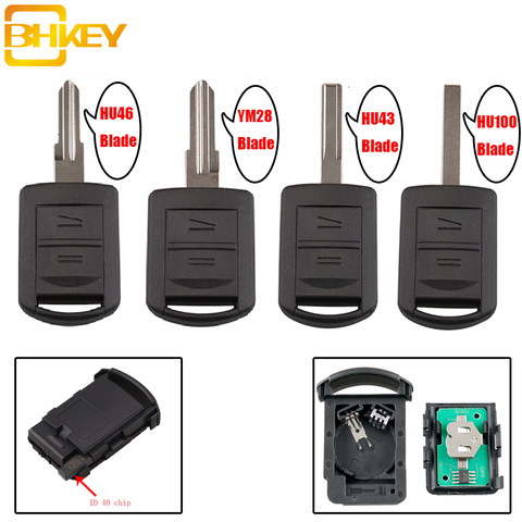 BHKEY 2Buttons Car Key For Vauxhall Opel Corsa C Combo Tigra Meriva Agila Remote Key Case Cover Fob 433Mhz ID40 Chip 5WK4 8668 ► Photo 1/6