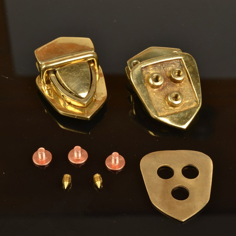 high quality solid brass leather craft bag suitcase buckle DIY luxury handbag lock with screws ► Photo 1/3