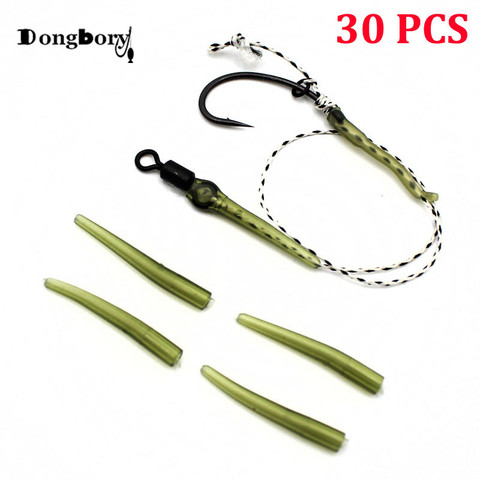30 PCS Carp Fishing Accessories Anti Tangle Sleeve Mini Rubber Carp Fishing Rigs Making Connect with Hook 24mm Terminal Tackle ► Photo 1/6