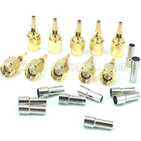 JX 10PCS RF connector SMA male Crimp for RG316 RG174 Coaxial Cable fast ship ► Photo 1/3