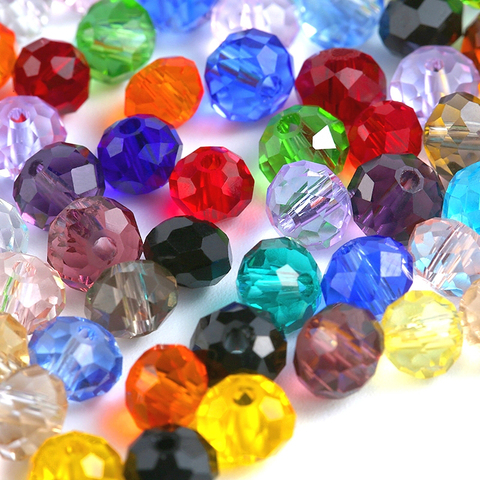 Big sale 6-8mm crystal round beads colorful charms glass loose beads for jewelry making Necklace Bracelet Accessories ► Photo 1/6
