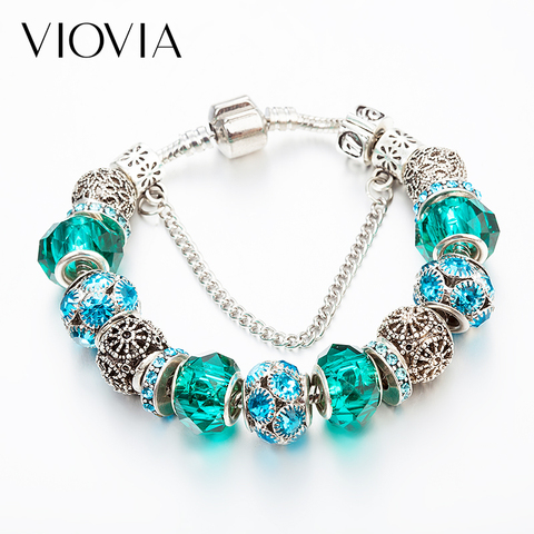 VIOVIA 2022 Hot Selling Crystal Charm Bracelets for Women DIY Beads Fit Pan Original Bracelets & Bangles Jewelry Gifts MIX555 ► Photo 1/6