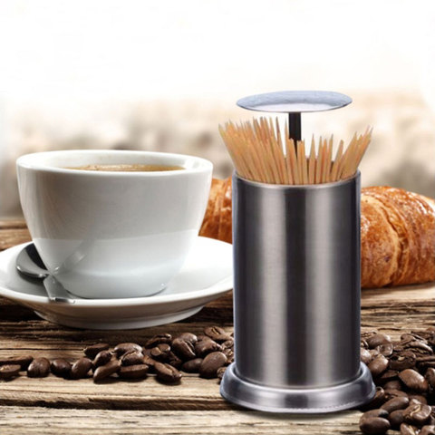 Stainless Steel Mress Toothpick Holder Secret Stash Cure Dent Toothpick Dispenser Automatic Cotton Swab Organizer Decoration ► Photo 1/6