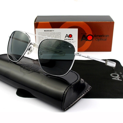 Pilot Sunglasses Men Top Quality Brand Designer AO Sun Glasses 55mm For Male American Army Military Optical Glass Lens QF555 ► Photo 1/6