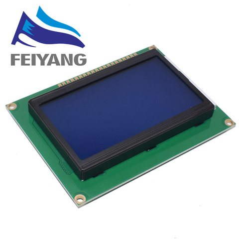 128*64 DOTS LCD module 5V blue screen 12864 LCD with backlight ST7920 Parallel port LCD12864 ► Photo 1/4