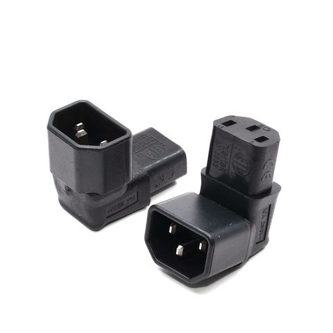 IEC 320 C14 to C13 Right Angle AC Adapter, IEC 3Pole Male to Female 90Degree Down Angle AC converter ► Photo 1/6