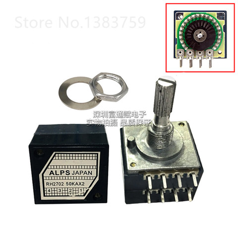 RH2702 A100K A50K A250K Dual channel stereo volume potentiometer  resistance stepping index type 8 feet ► Photo 1/2