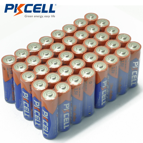 40 x PKCELL AA 1.5V LR6 MN1500 Alkaline Dry High Capacity Battery for Camera Flashlight ► Photo 1/6
