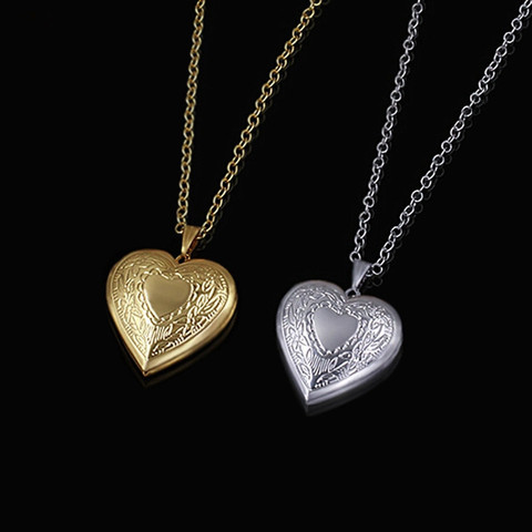 Brand Heart Locket Necklace for Women Jewelry Gold Color cadena Heart Pendant Trendy Cute Pendant Necklace Wholesale collares ► Photo 1/6