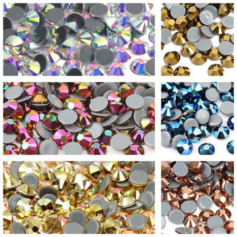 SS6-SS30 1440pcs Shinny Crystal AB Glass Glitter Rhinestone Flatback Hot fix Rhinestones For ► Photo 1/6